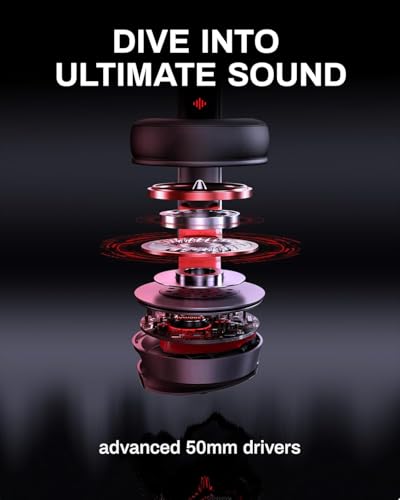Black Wireless Gaming Headset with 2.4GHz Bluetooth 5.3, 100Hrs Battery, Noise Canceling Mic, 50mm Drivers R796345