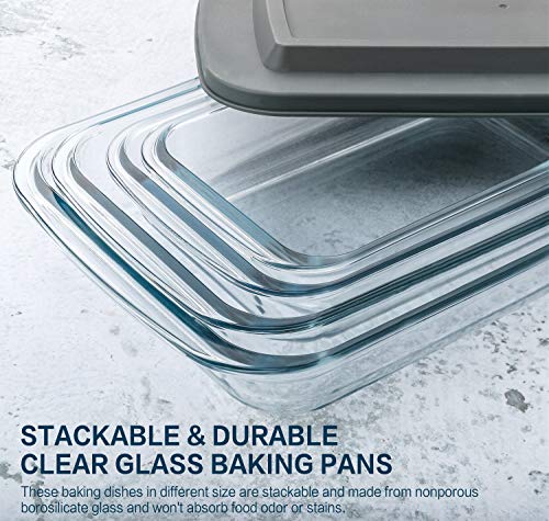 8-Piece Glass Baking Dish Set with Plastic Lids A8181