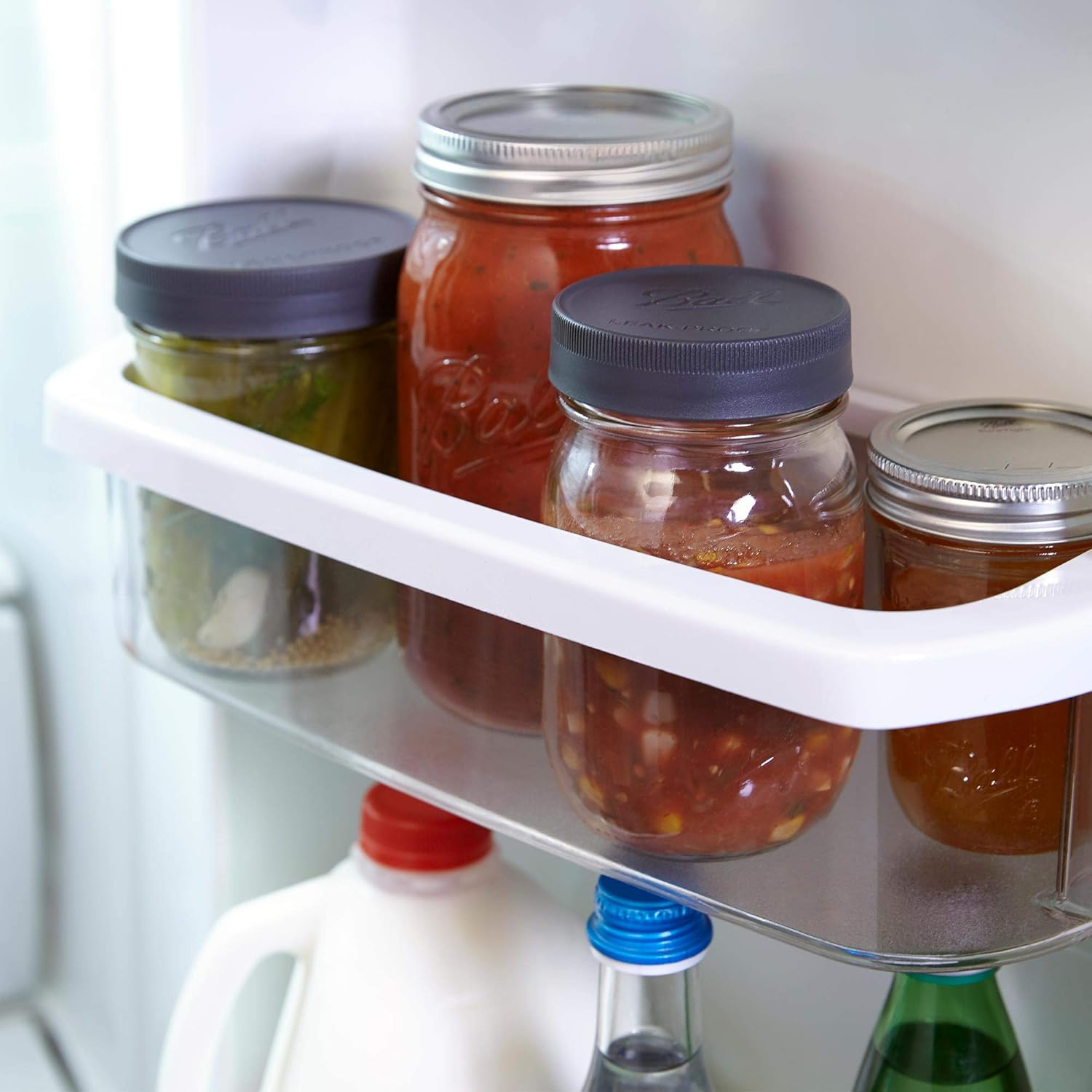 Black Plastic Leak-Proof Lids for Canning Jars, 6/Pack I123