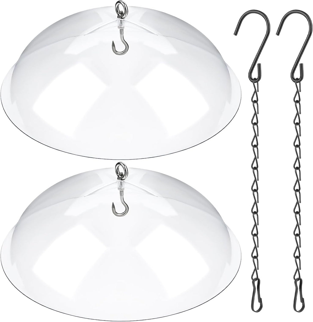 2 Pcs Clear Squirrel Baffle Bird Feeder Protective Dome with Chains N549689