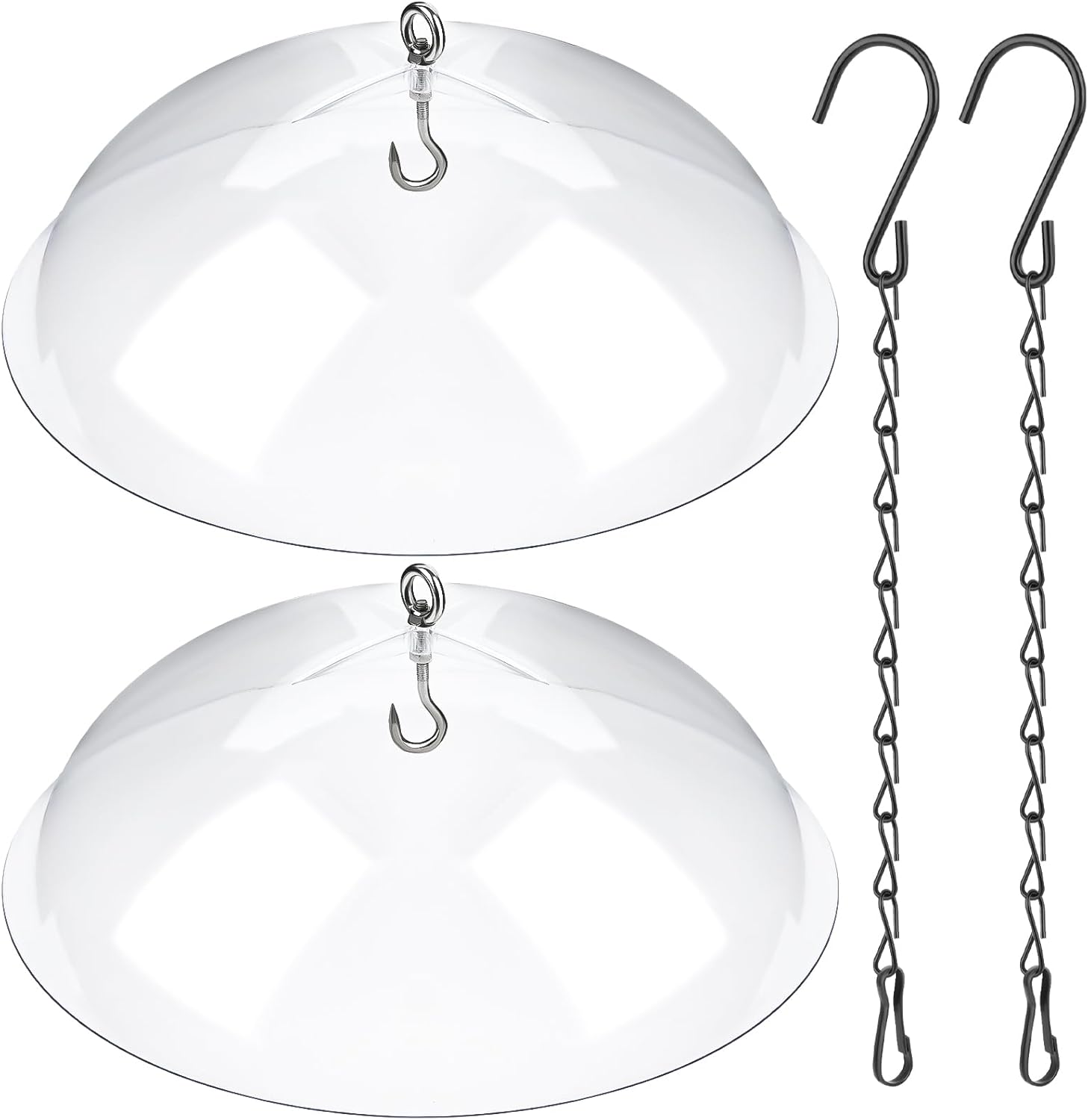 2 Pcs Clear Squirrel Baffle Bird Feeder Protective Dome with Chains N549689