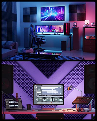 12 Pack 12" X 12" X 1" Black Acoustic Foam Panels E6207