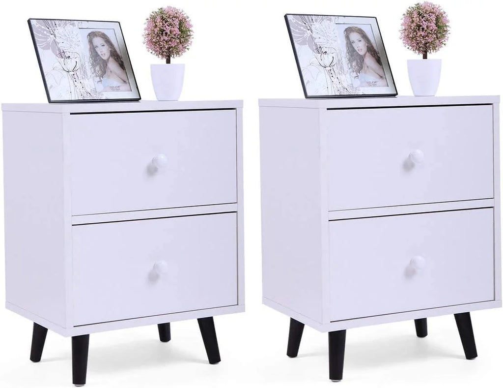 White 2 Drawer Nightstand Y749414
