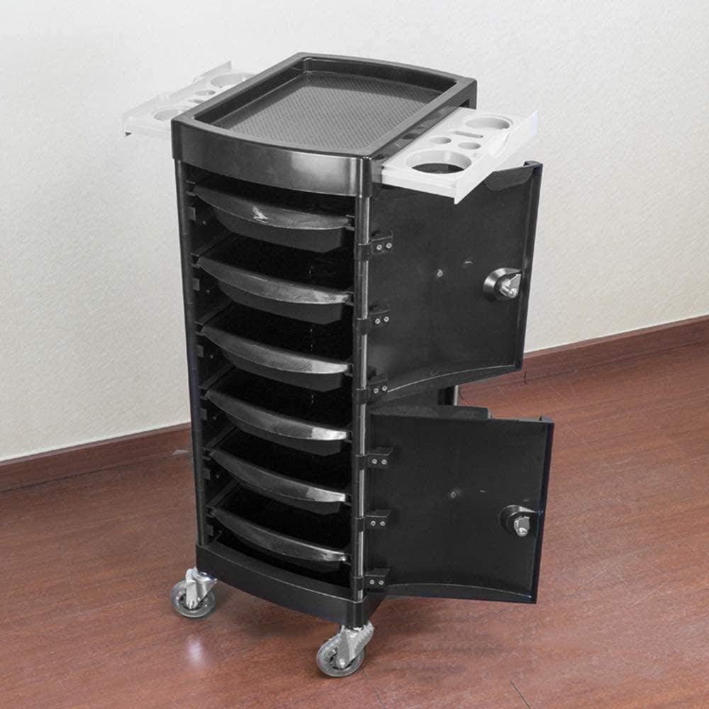 6 Drawers Rolling Cart with Lockable Cabinet Door B9004