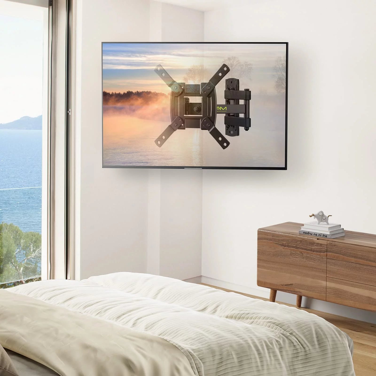 Full Motion TV Wall Mount for 13-39 inch TVs with 360° Rotation Articulating Swivel Extension Arms and Tilt, 200x200mm C928