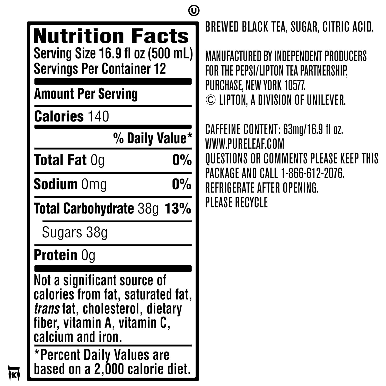Sweet Tea Black Tea 16.9 Ounce Bottles 12 Count Y837063