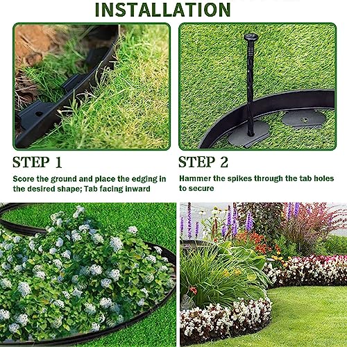 Brown 20Ft Plastic Garden Edging with Ground Stakes R883