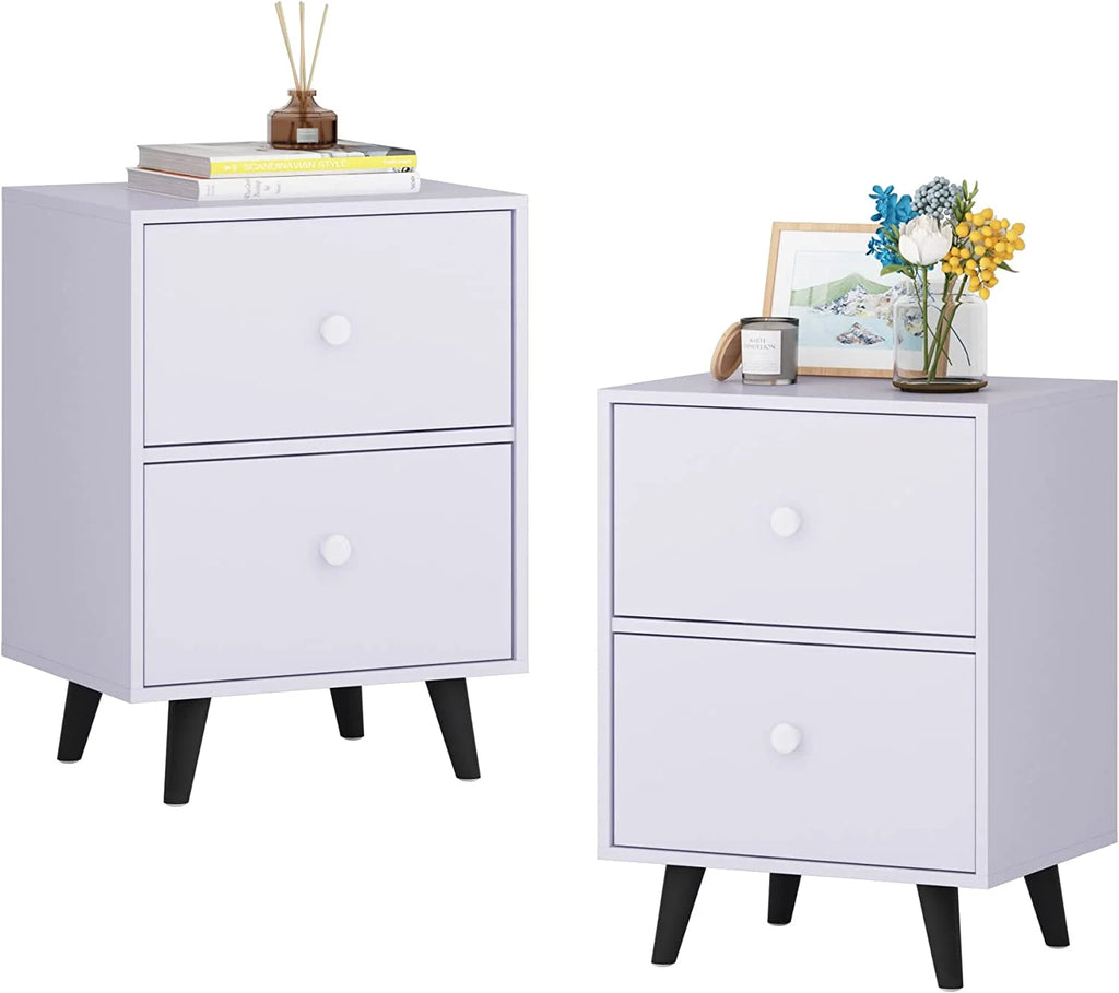 White 2 Drawer Nightstand Y749414