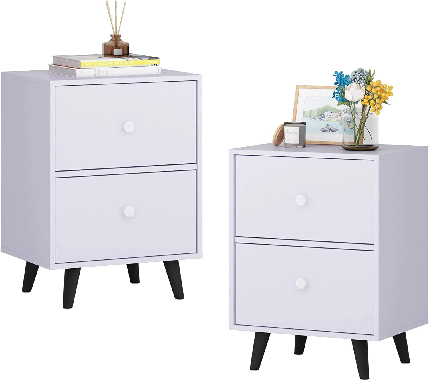 White 2 Drawer Nightstand Y749414