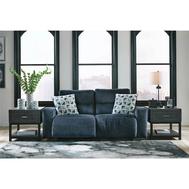 Blue 2-Seat Fabric Power Reclining Sofa U214714