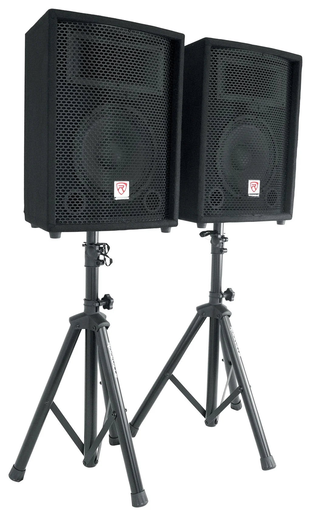 RPG2X10 PA System Mixer Amp 10 inch Speakers Stands Mics Bluetooth M386