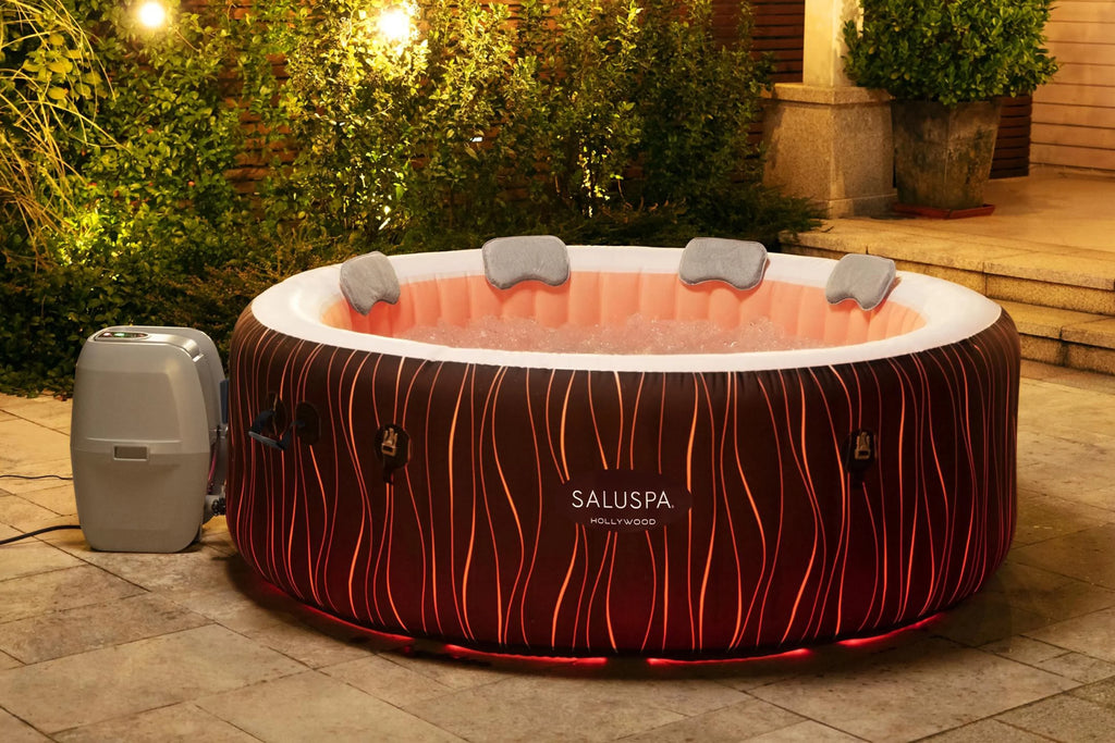 77" x 26" Inflatable Hot Tub with LED Lights L144