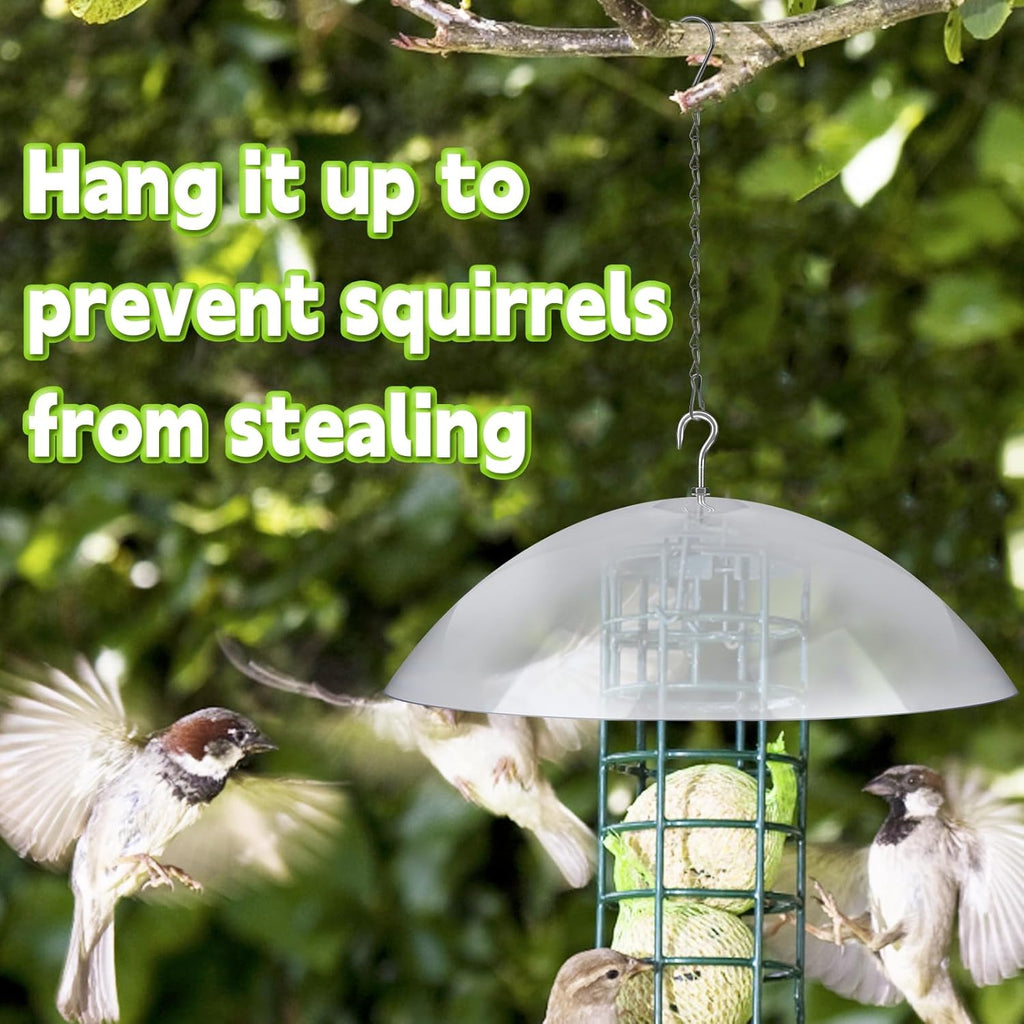 2 Pcs Clear Squirrel Baffle Bird Feeder Protective Dome with Chains N549689