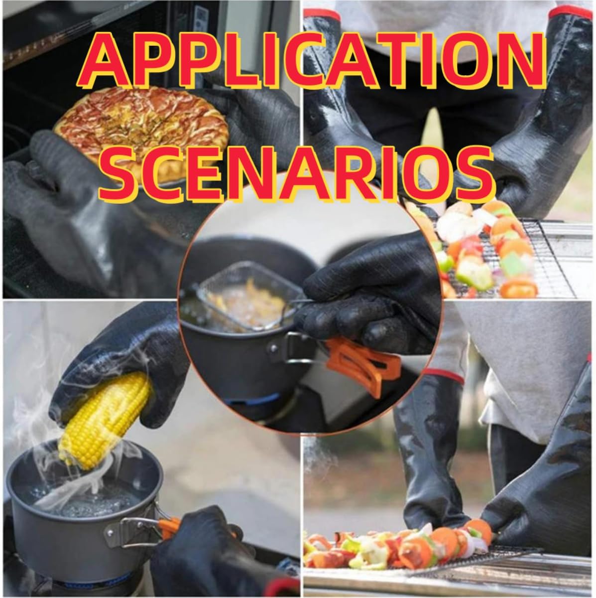 Extreme Heat Resistant Gloves, Waterproof Long Sleeve, Oil Resistant Neoprene Coating (18 inches) K696