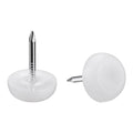White 60pcs Plastic Furniture Feet Nail Glide Pads 12mm Dia K30222