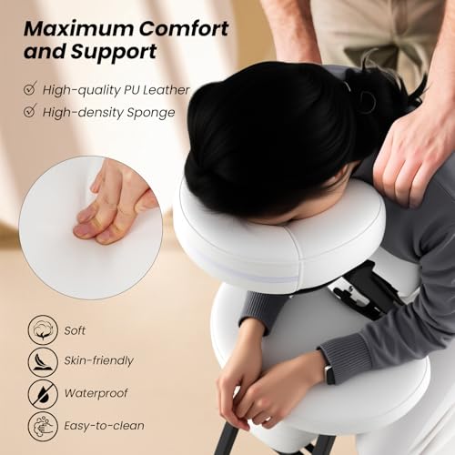 White Portable Massage Chair with Carrying Bag X502
