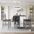 Cherry Gray 5-Piece Rectangular Dining Table Set with Drop Leaf O40403