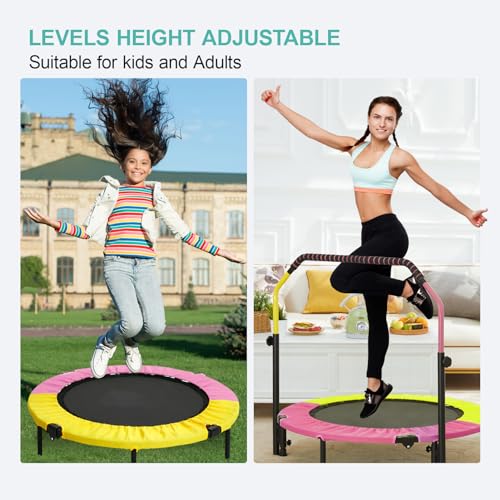 40'' Height-Adjustable Mini Trampoline with Sponge Handle E9187