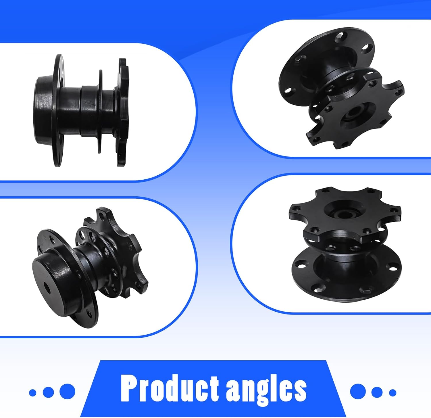 Black 6 Hole Quick Release Steering Wheel Hub Adapter X172462