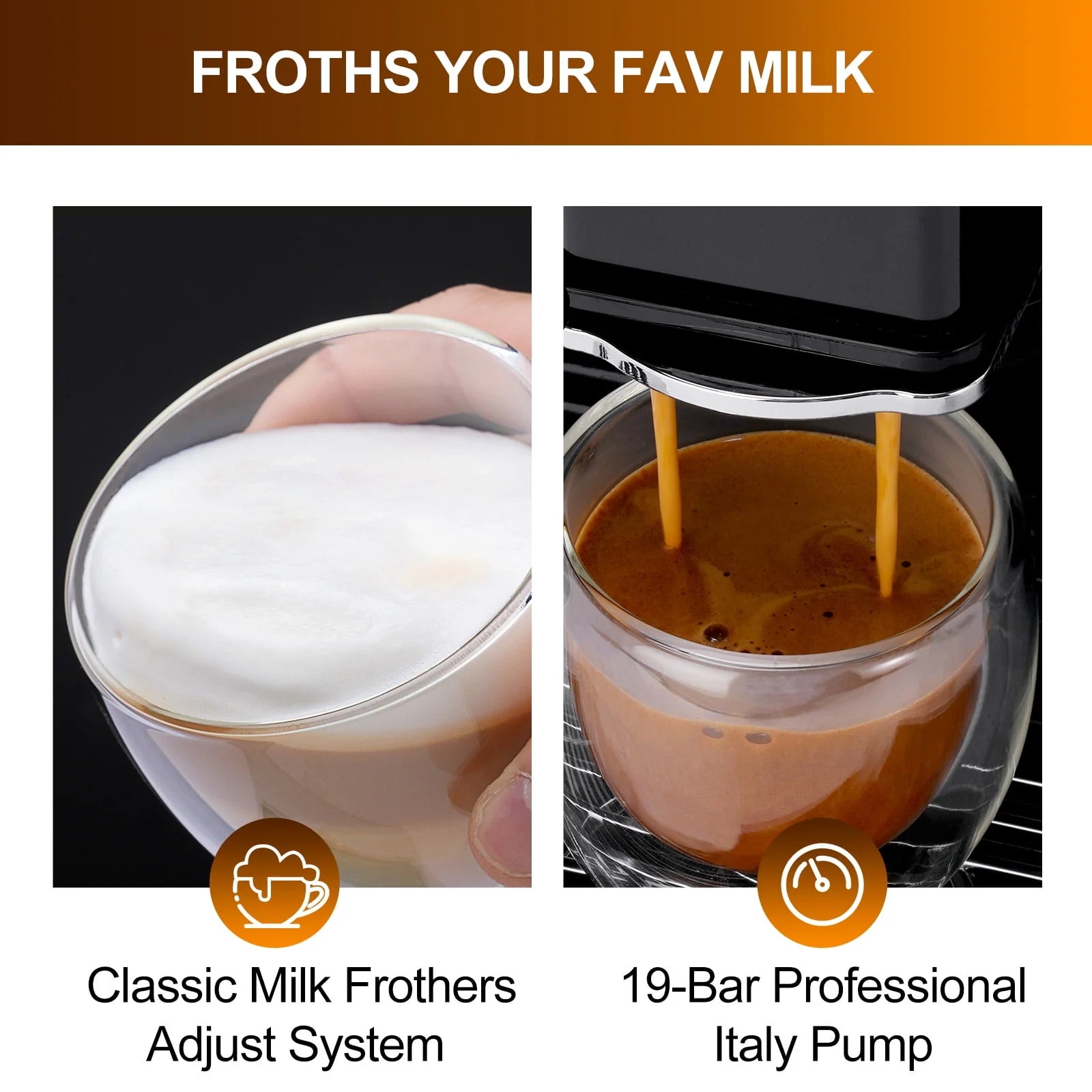 Super Automatic Espresso Coffee Machine with Grinder and Milk Frother G360349