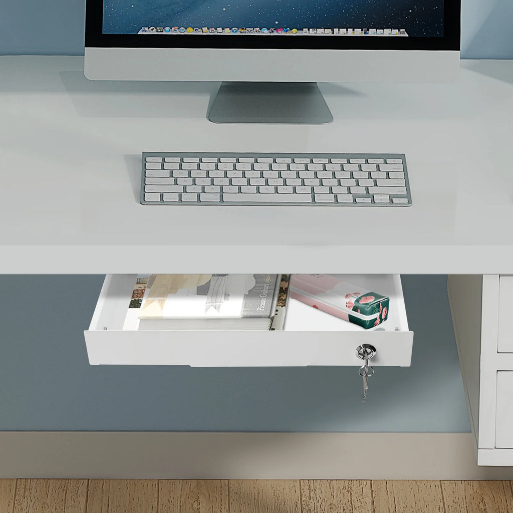 Under Desk Mounted Sliding Pull-out Drawer Storage Organizer M410772