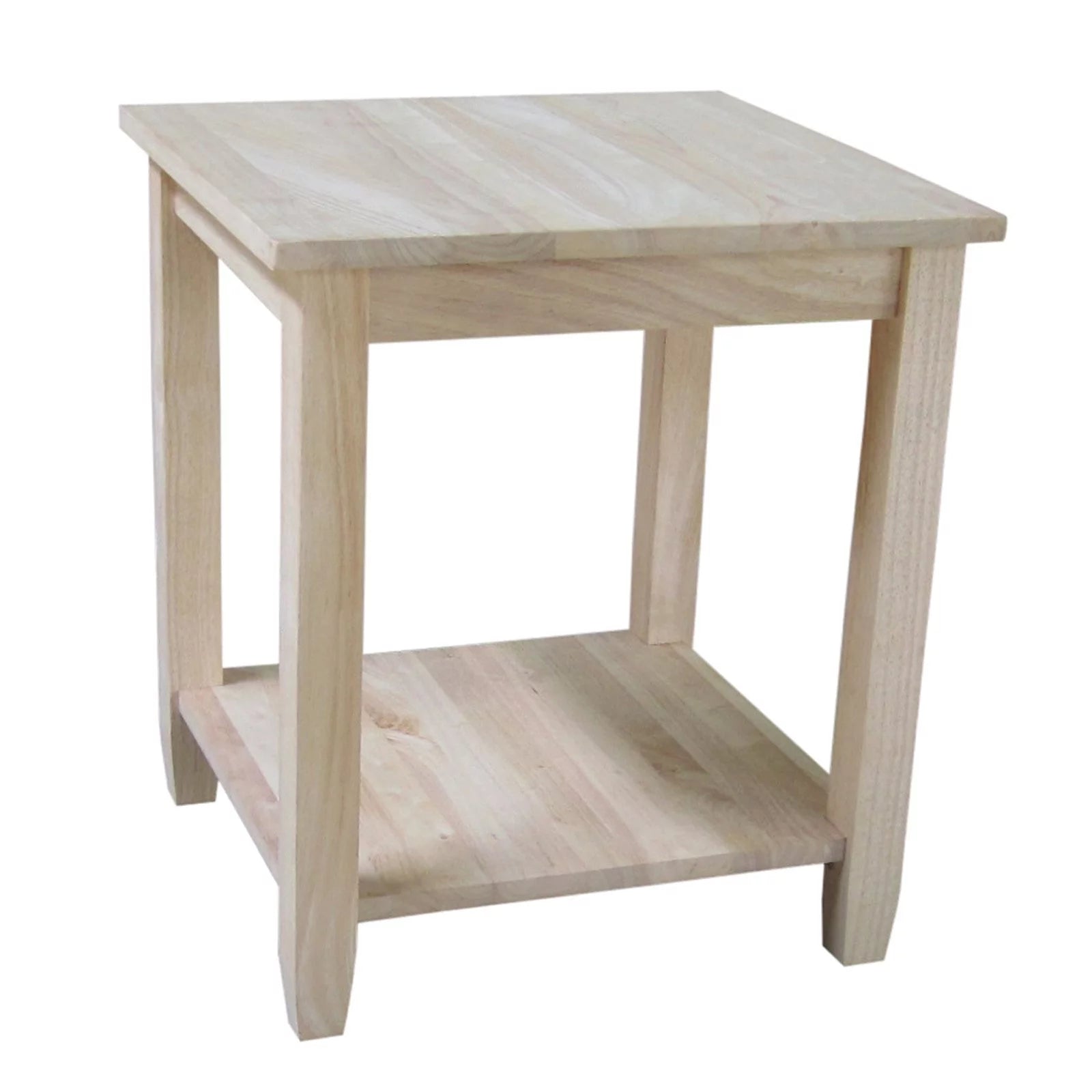 Solid Wood End Table Unfinished W3212