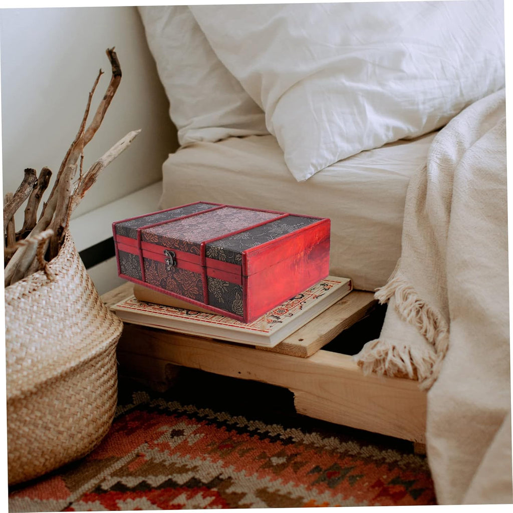 2pcs Wooden Jewelry Storage Case with Lock Ring C4047