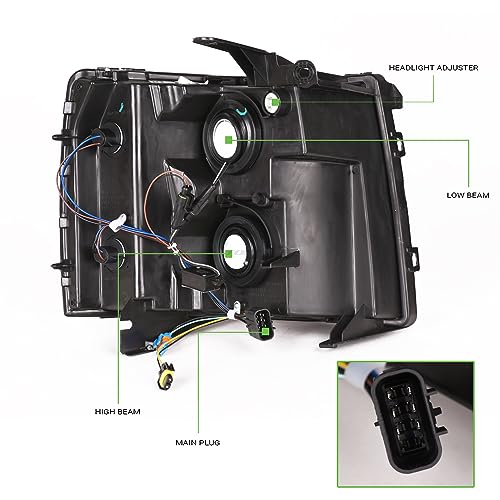 Black Housing LED Strip Bar Headlights With Amber Reflector E704