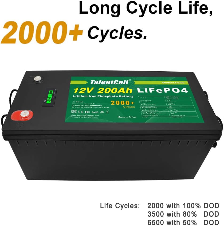 12V 200Ah Lithium Iron Phosphate Deep Cycle Battery Pack D83351