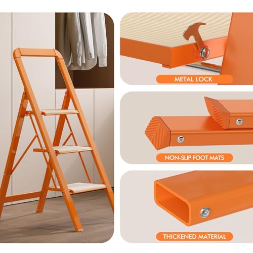 Folding Step Stool with Anti-Slip Pedals H759628