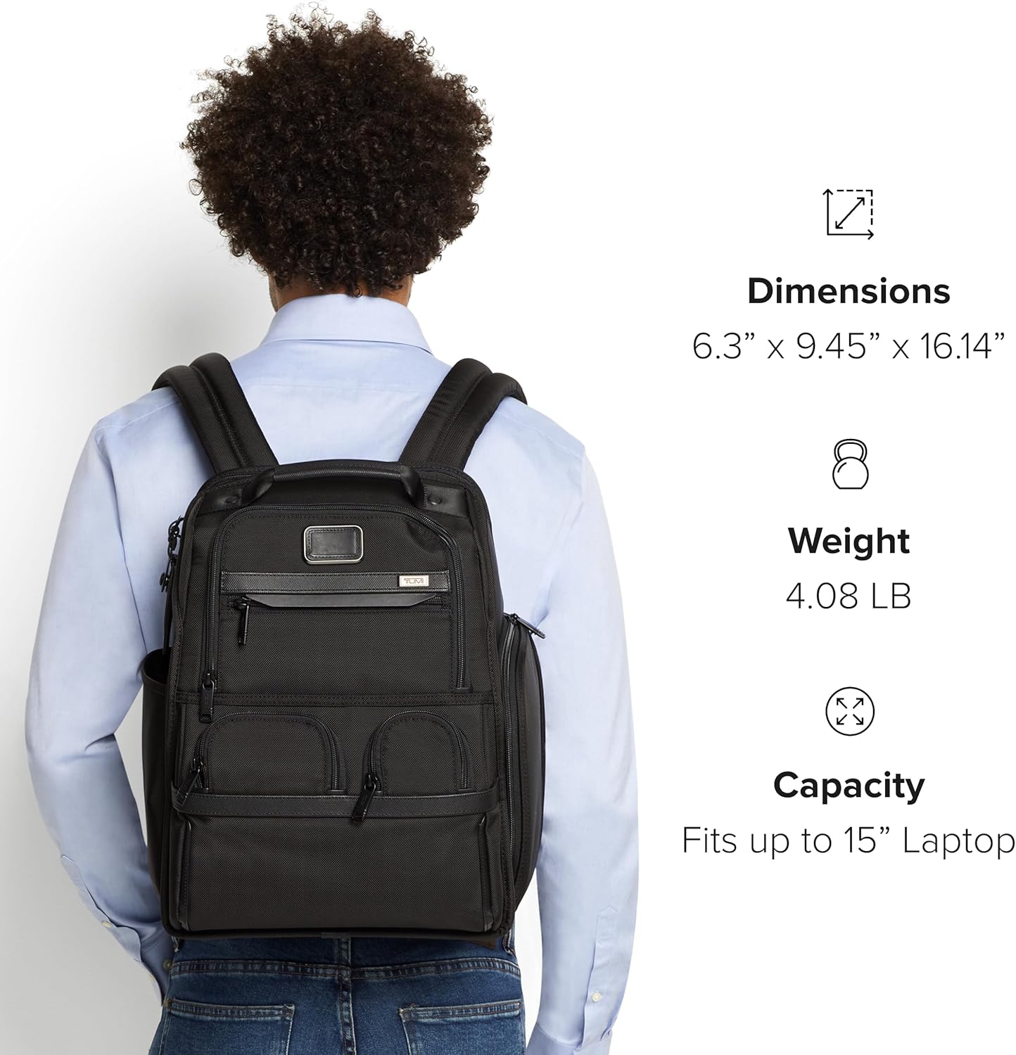 Black Ballistic Nylon Laptop Backpack P340