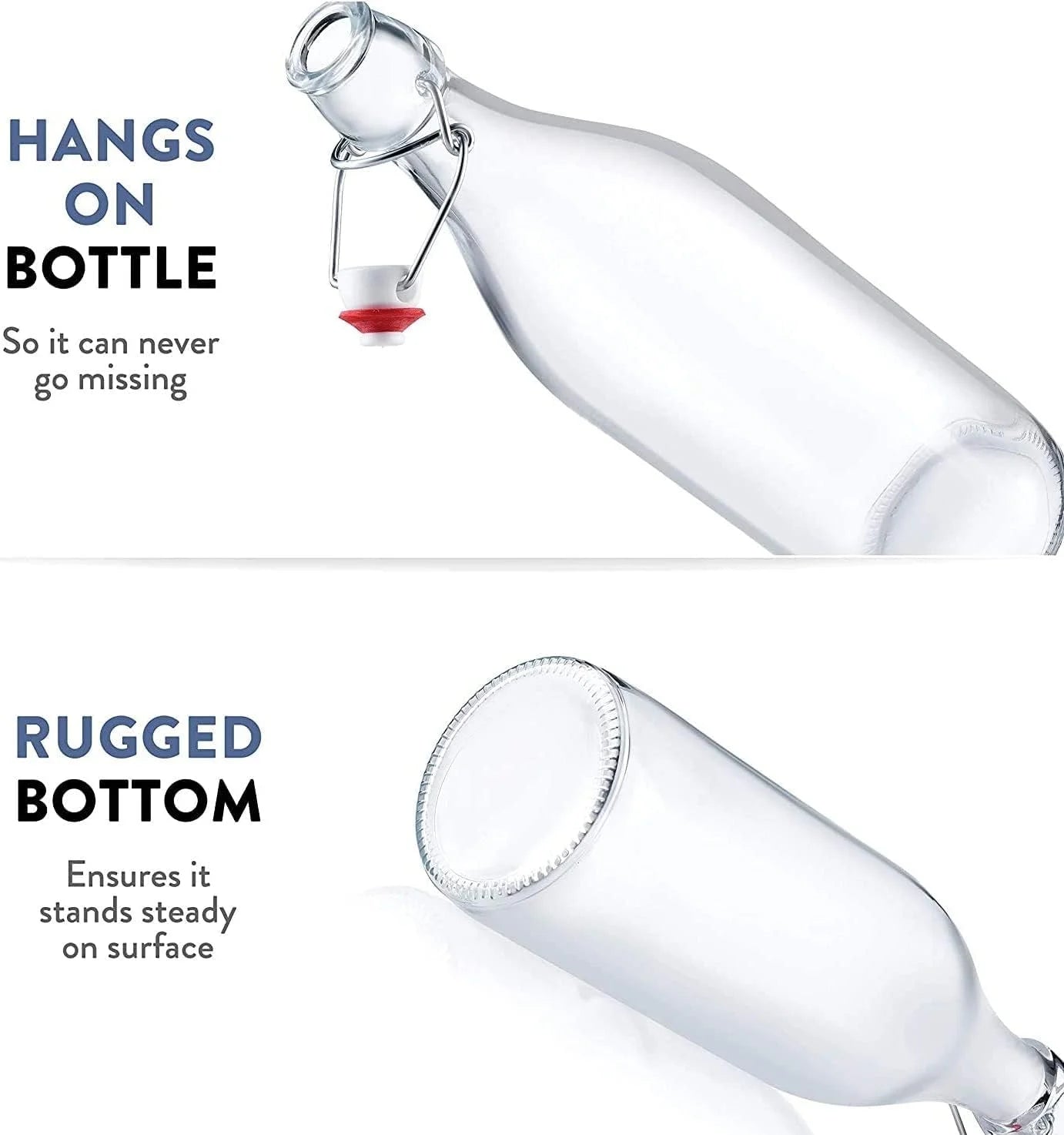 Clear Glass Bottle With Stopper, 33 3/4 oz. H546348
