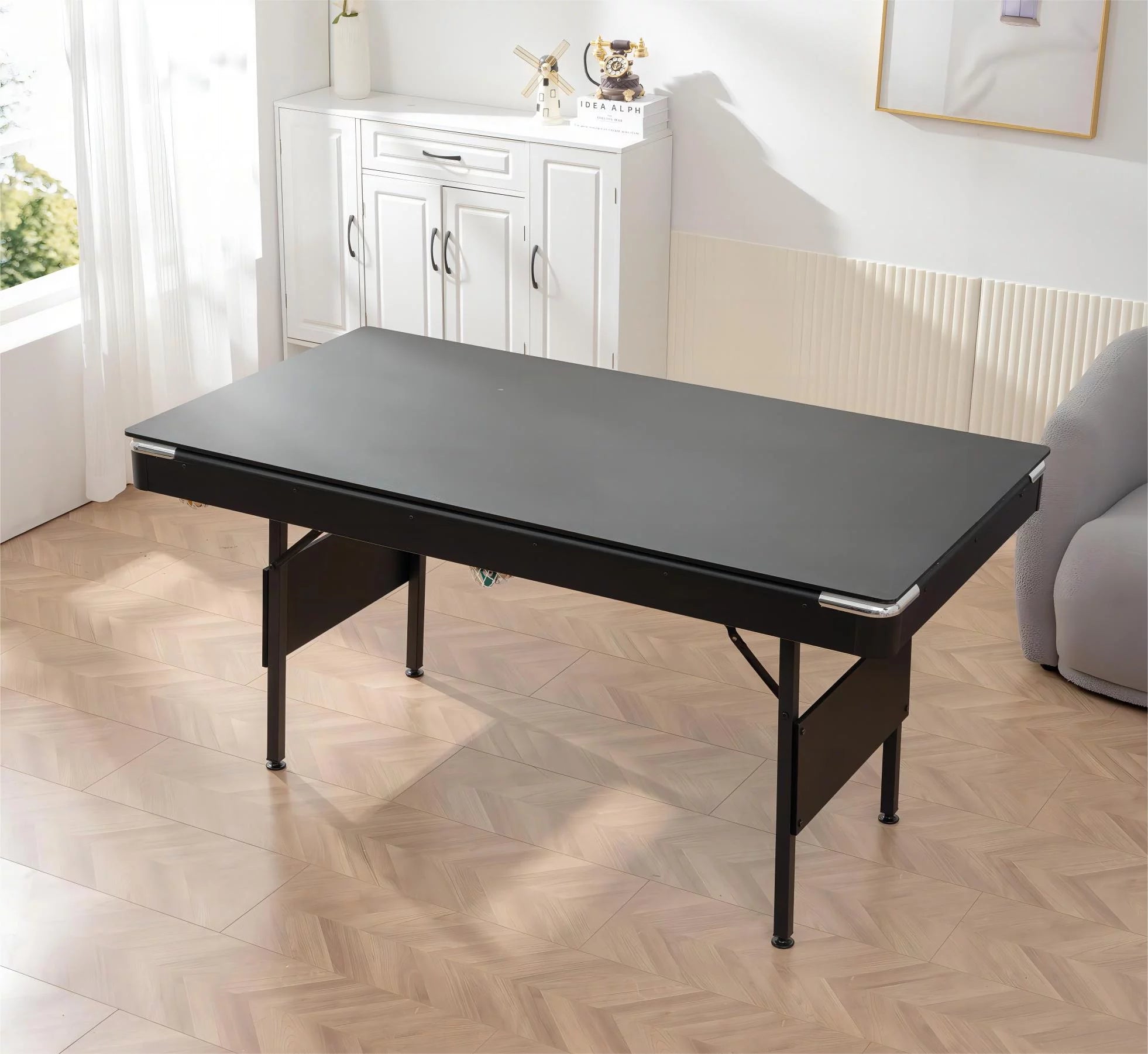 5.5 ft Folding Billiards Table with Blue Felt D7456