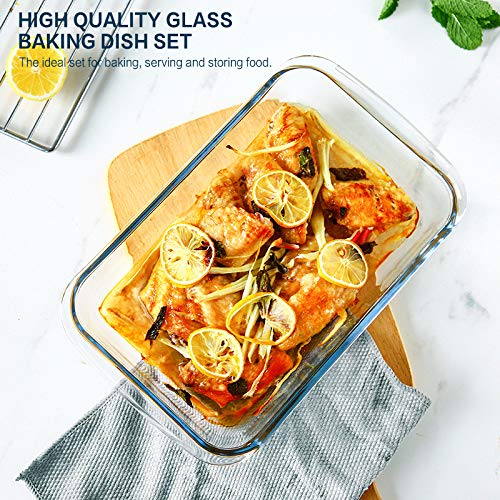 8-Piece Glass Baking Dish Set with Plastic Lids A8181