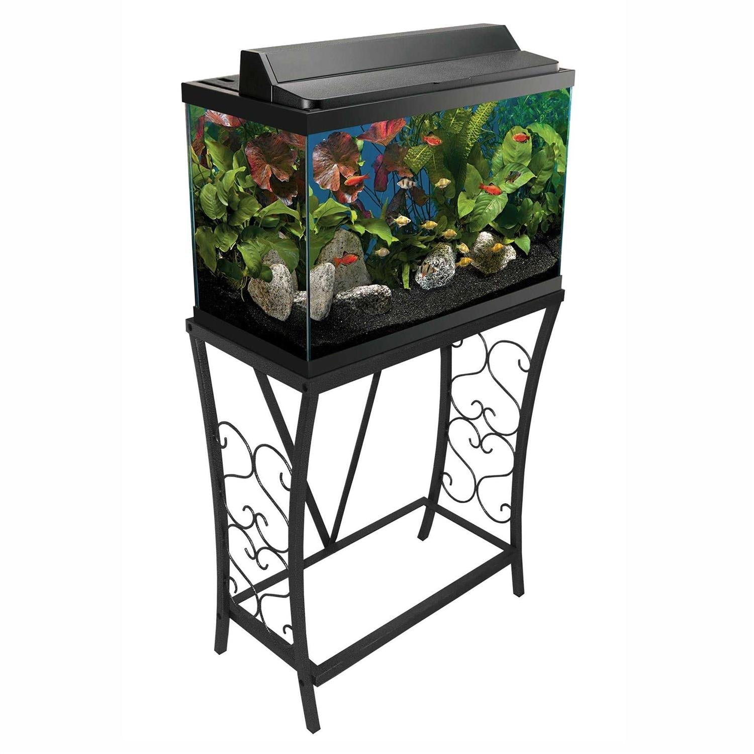 20 Gallon Scroll Aquarium Stand Black U163569