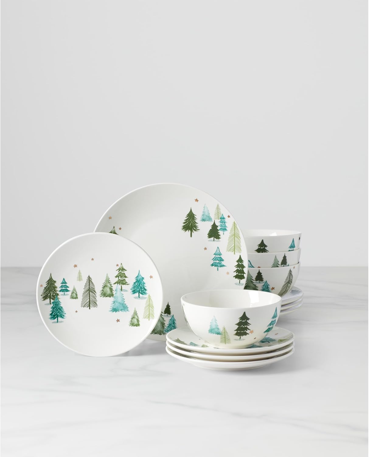 12-Piece Green Dinnerware Set N41916