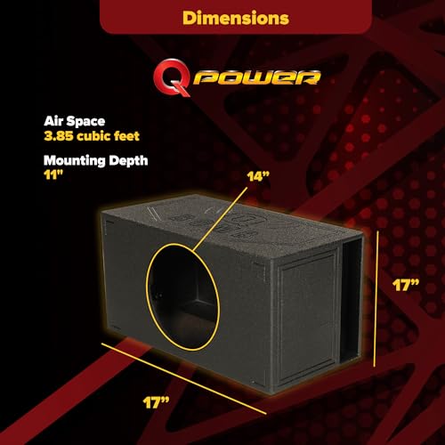15 Inch Ported Car Subwoofer Sub Box Enclosure with Black Finish Q597