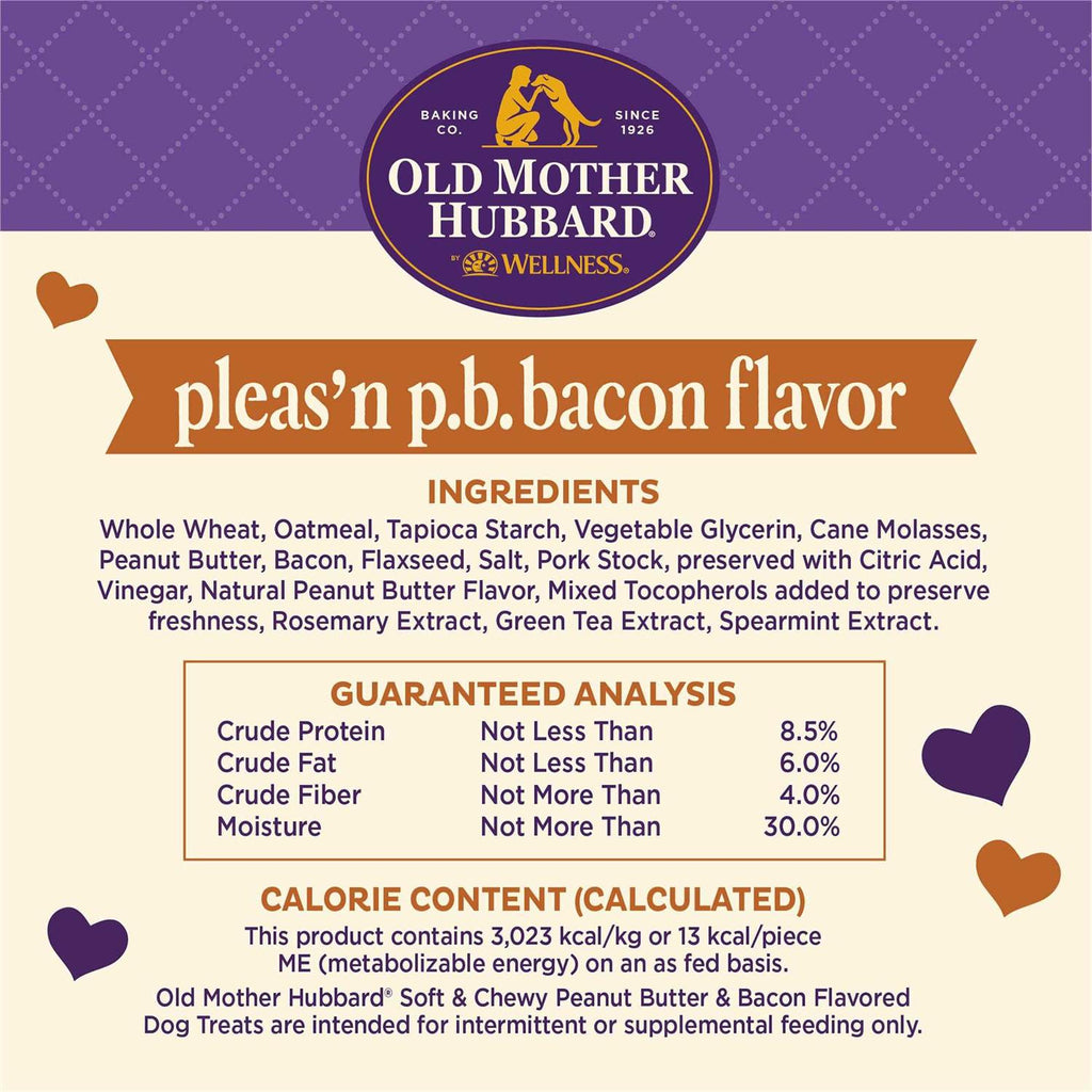 Soft & Tasty Peanut Butter & Bacon Biscuits Baked Dog Treats Mini L28981