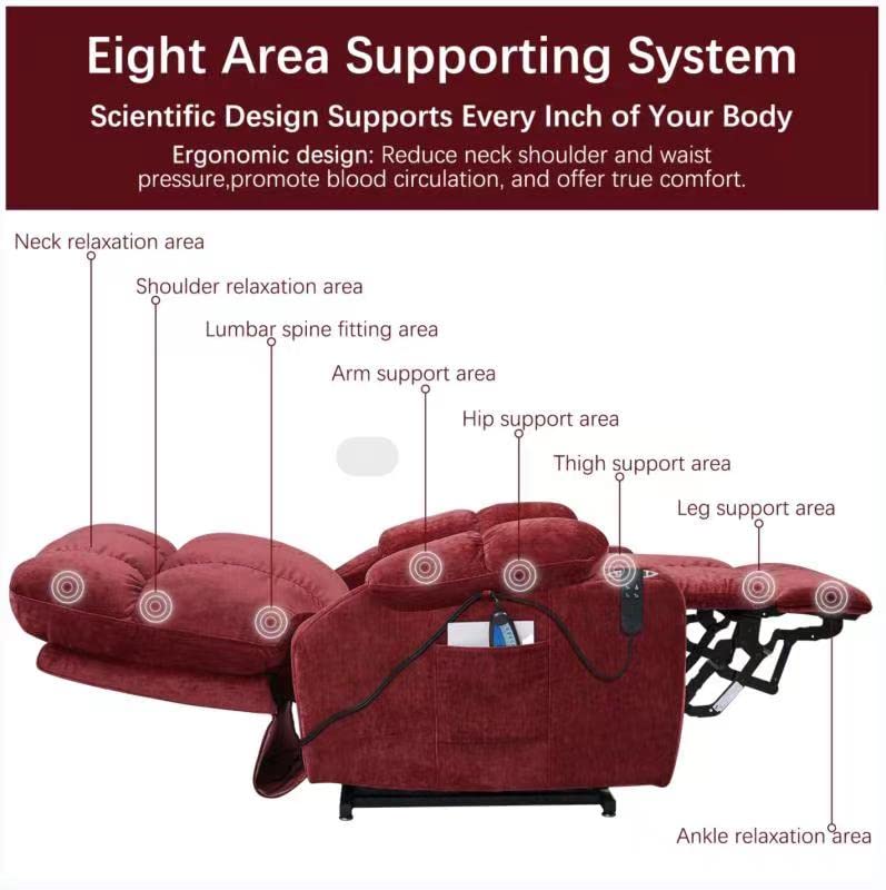 Electric Power Lift Recliner Oversize Chair Fabric U668021