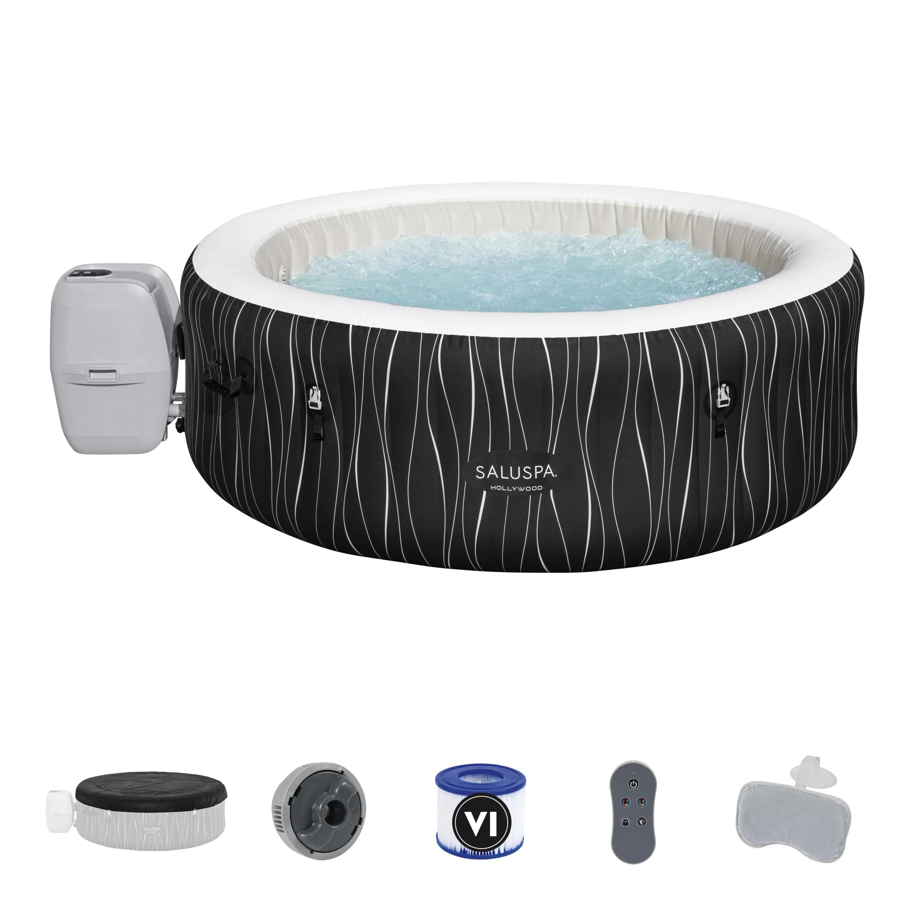 77" x 26" Inflatable Hot Tub with LED Lights L144