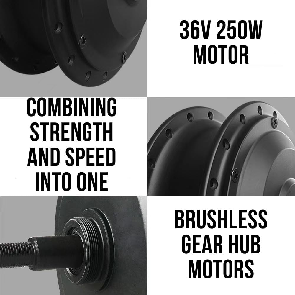 36v 250w Brushless Gearless Rear Hub Motor Electric Bike Kit H86217