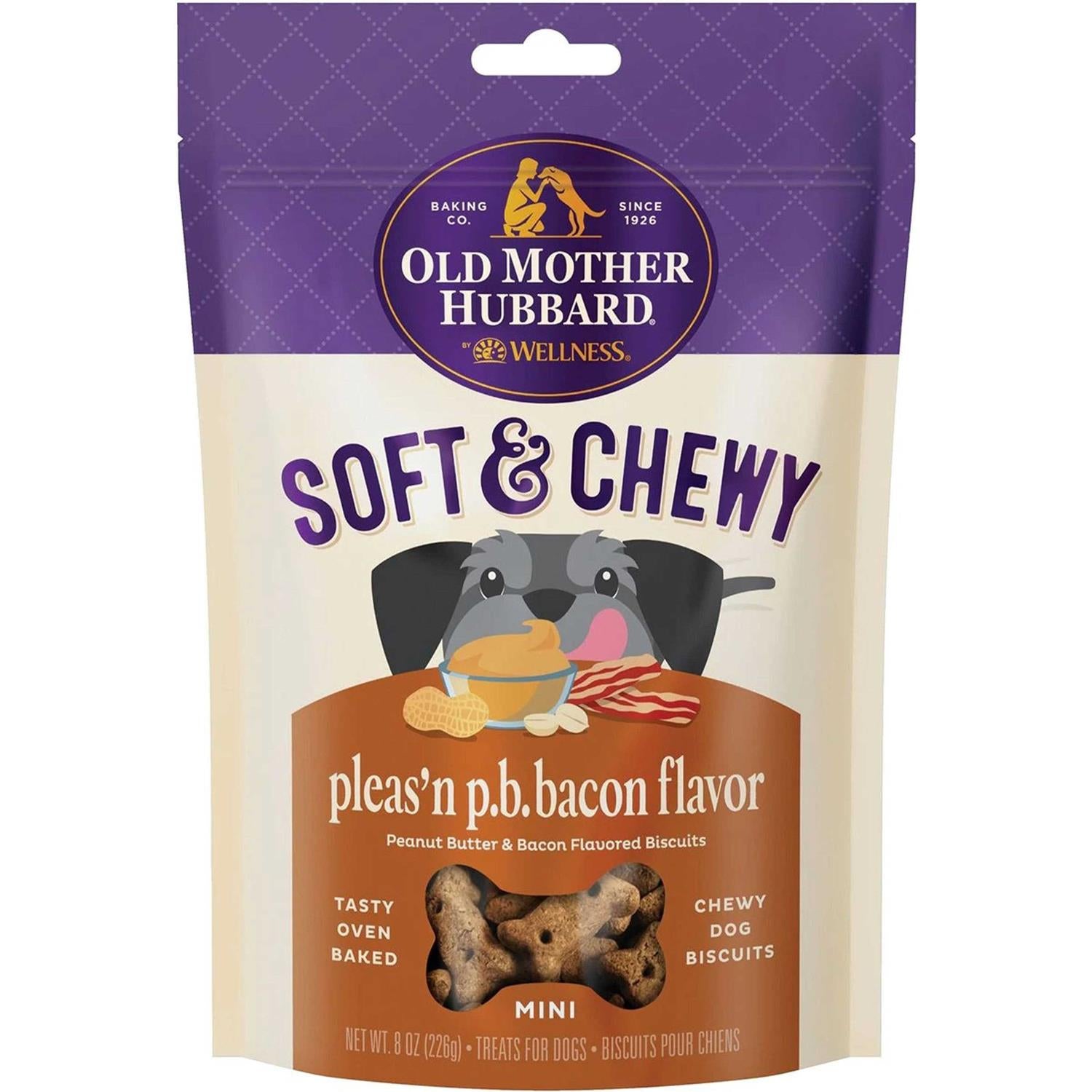 Soft & Tasty Peanut Butter & Bacon Biscuits Baked Dog Treats Mini L28981