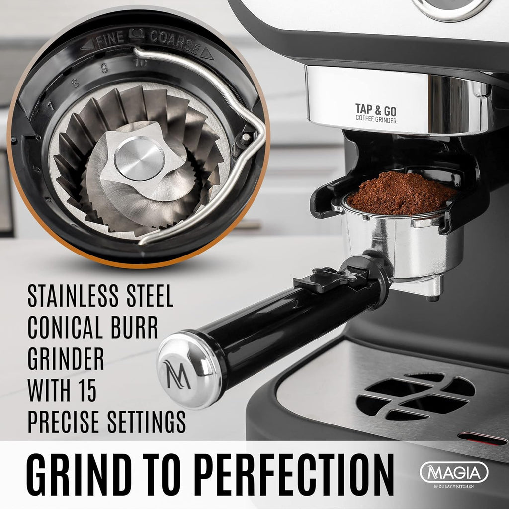 Manual Espresso Machine with Grinder and Milk Frother C5960