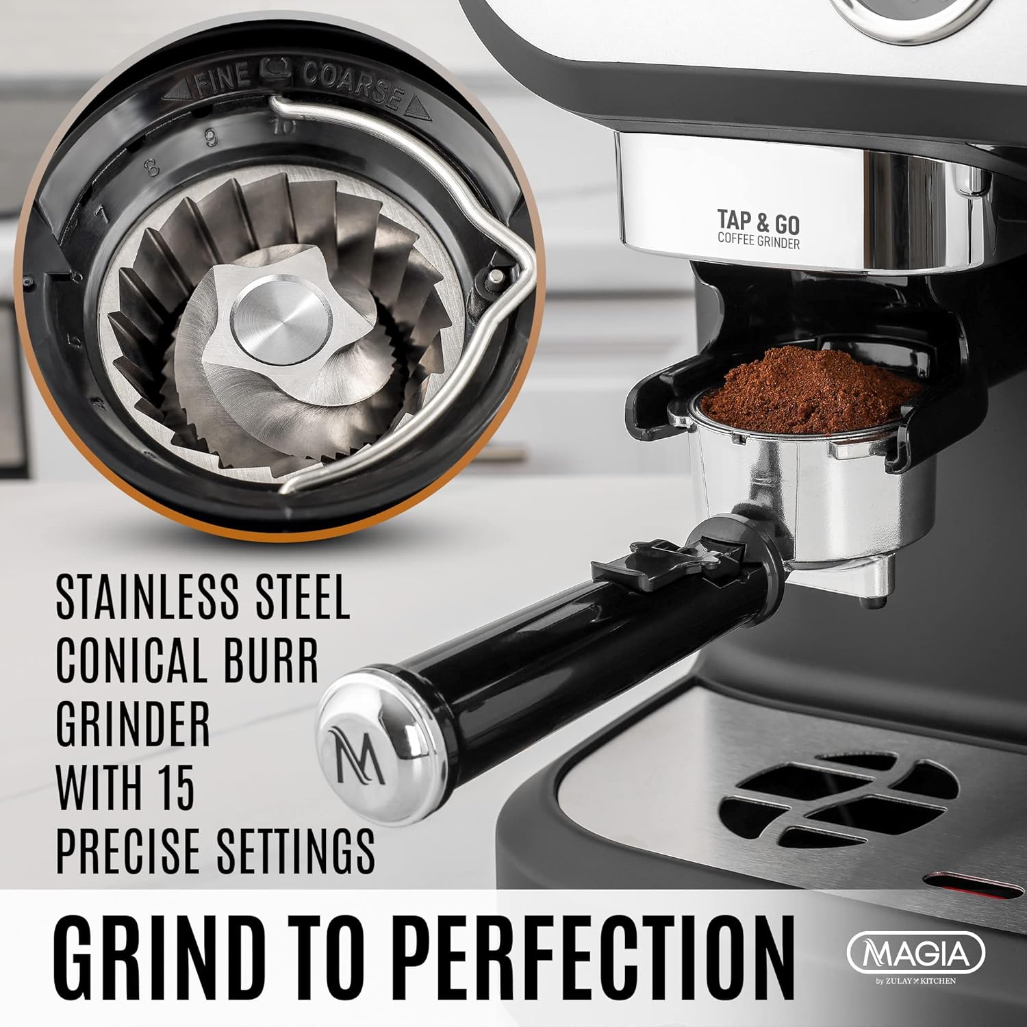 Manual Espresso Machine with Grinder and Milk Frother C5960