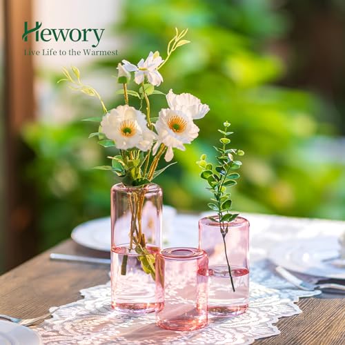 12pcs Pink Glass Bud Vases C270806