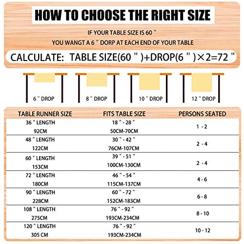 Linen Table Runner 72 Inches D834