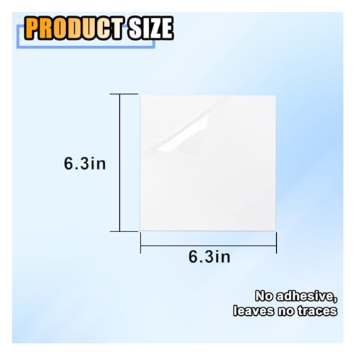 6.3×6.3 Inch Clear Window Static Cling Film Decals (6 Sheets) V29508