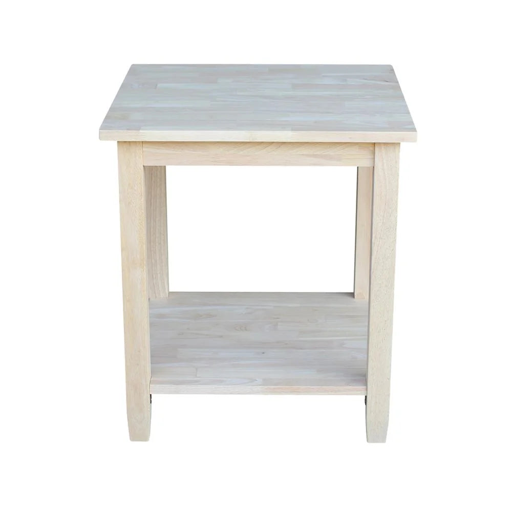 Solid Wood End Table Unfinished W3212