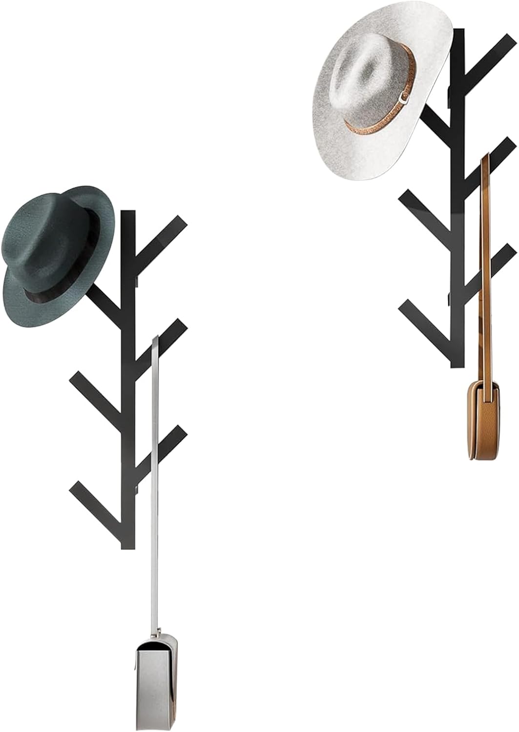 2 Pack Matte Black Metal Coat Rack E792518