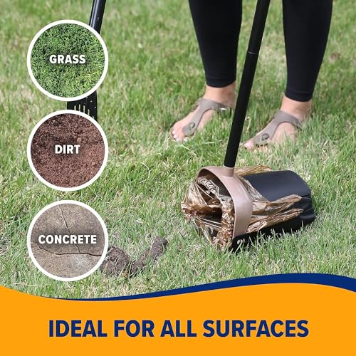 Swivel Bin & Rake Dog Poop Scooper with 20 Count Poop Bags X8676